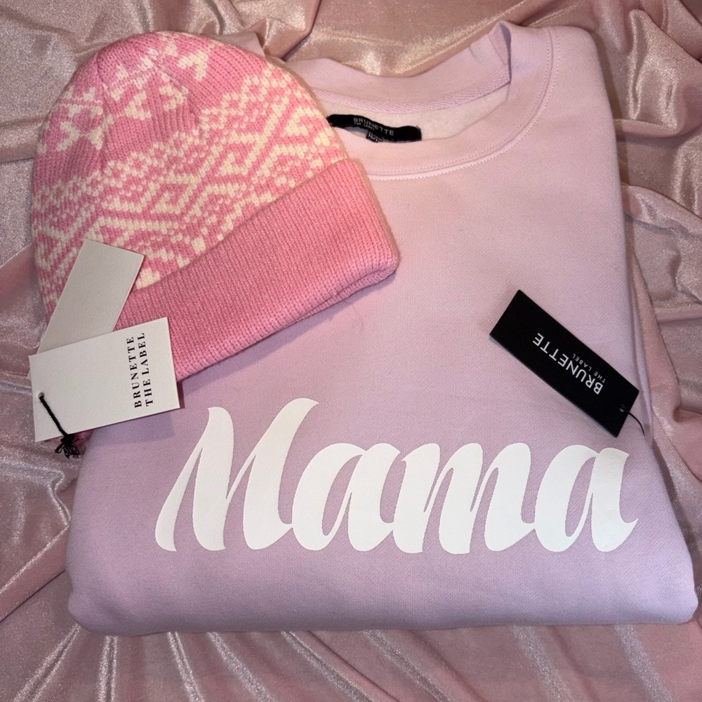 Brunette The Label “Mama” Oversized Crewneck + FREE Toque 💕 | NWT
